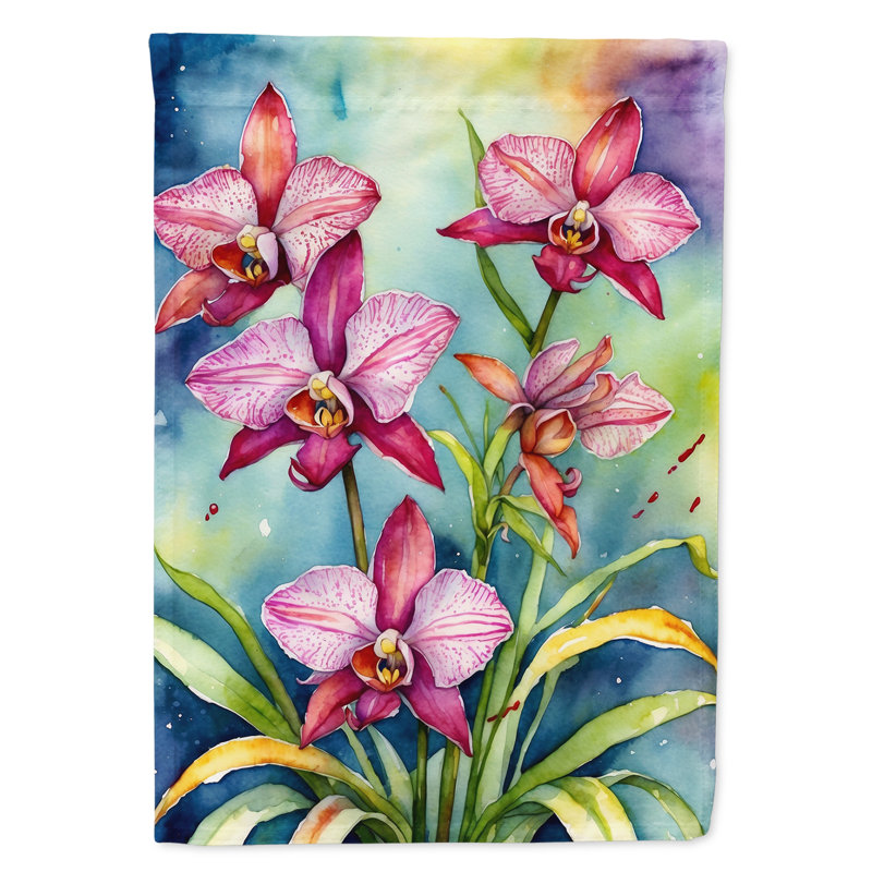 Liatris Flowers House Flag, Orchids