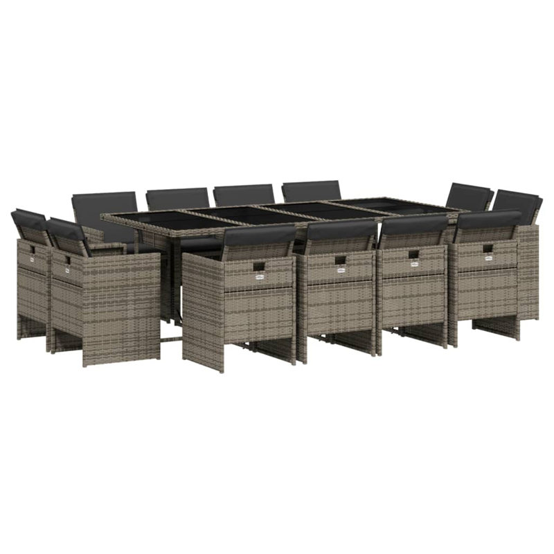  Patio Dining Set Set Of 12 Grey, Dark Grey, Black