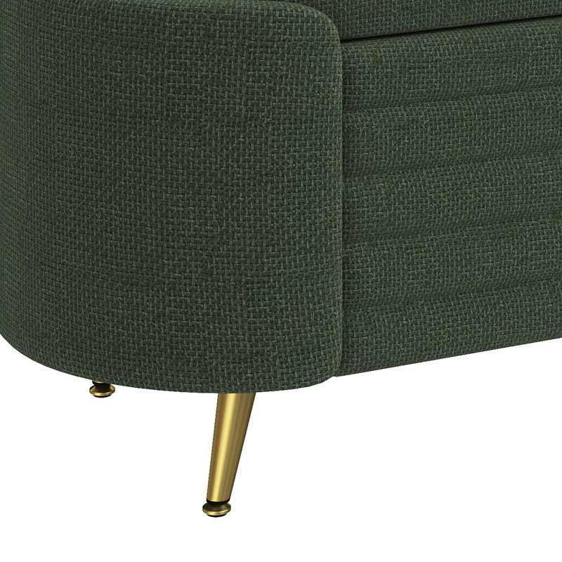 Repose-pieds moderne avec rangement et repose-pieds, Vert