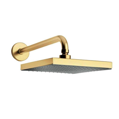 12" Gold Tone Rain Shower Head Square