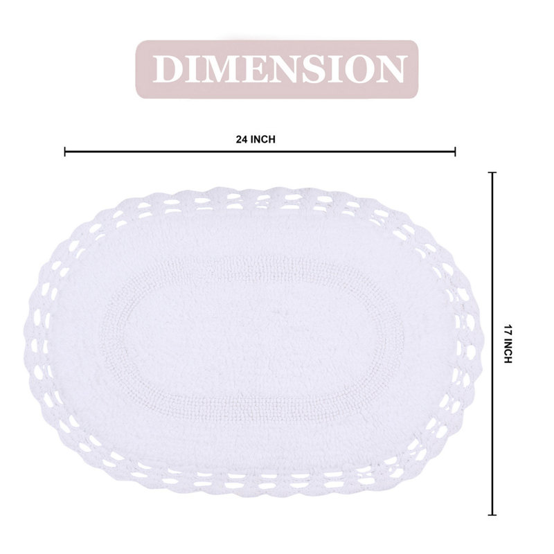 Tapis de bain doux, Blanc, l 17 po x L 24 po