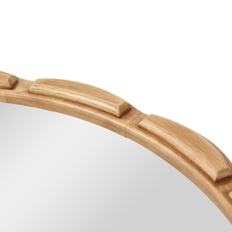 Round Solid Wood Wall Mirror