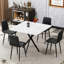 De 4 chaises de salle à manger en cuir PU, base en métal, noir, chaises élégantes, revêtement, pieds en fer, siège confortable, noir-919259729