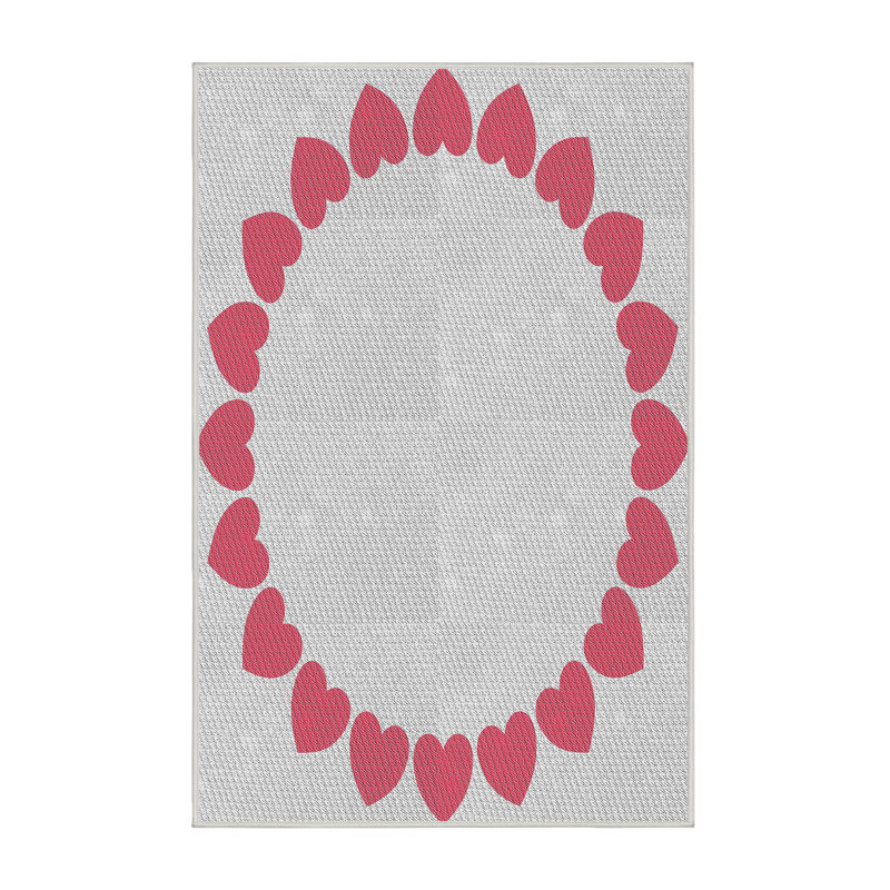 Tapis rose Ajhar, Rectangle 5 pi x 7 pi