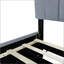 Grand lit plateforme tapissier en velours avec 2 tiroirs et 1 lit gigogne simple TG - gris