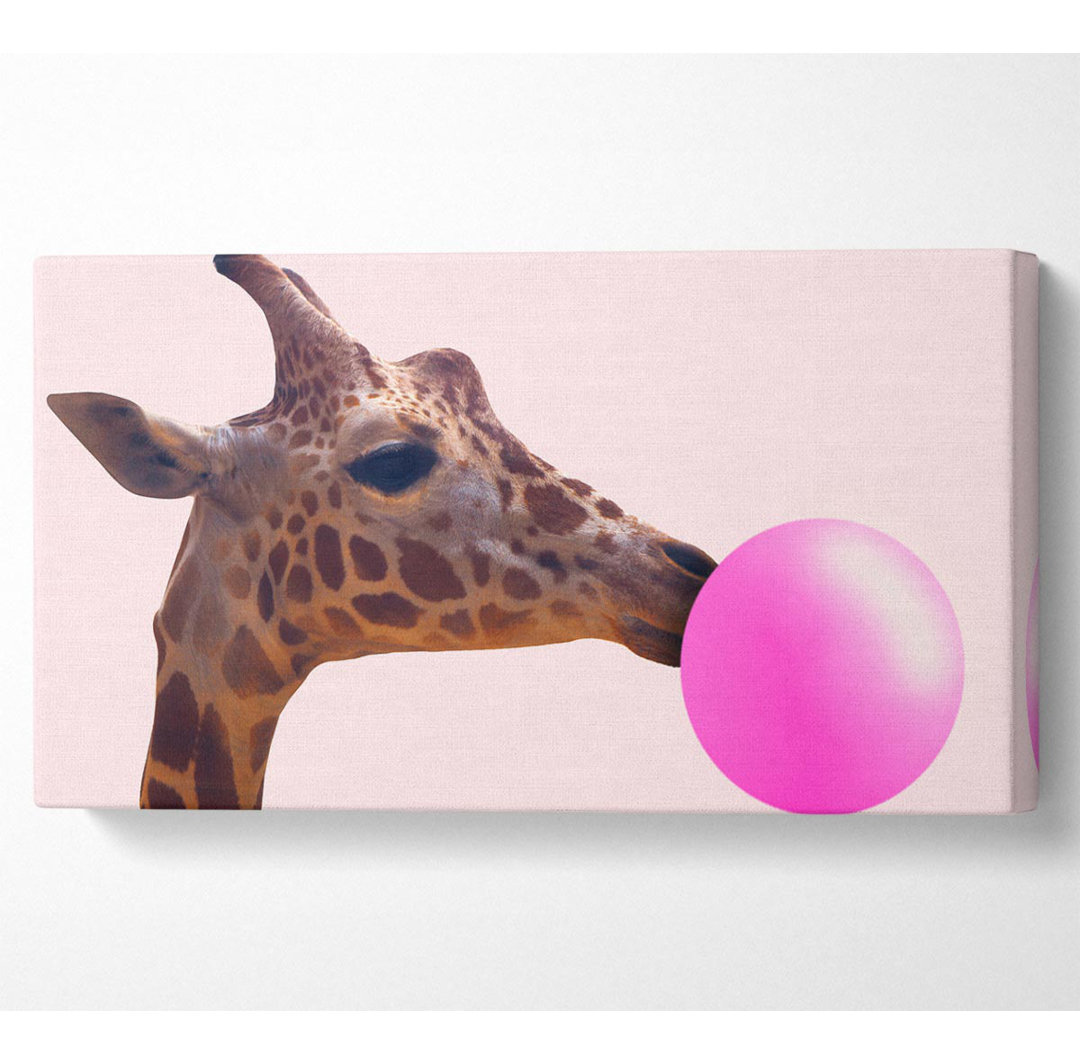 Aylish Giraffe Bubblegum - Kunstdrucke auf Leinwand