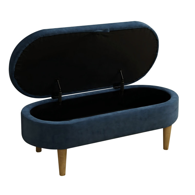 Pouf de salon en tissu en fourrure bleue de 113 cm