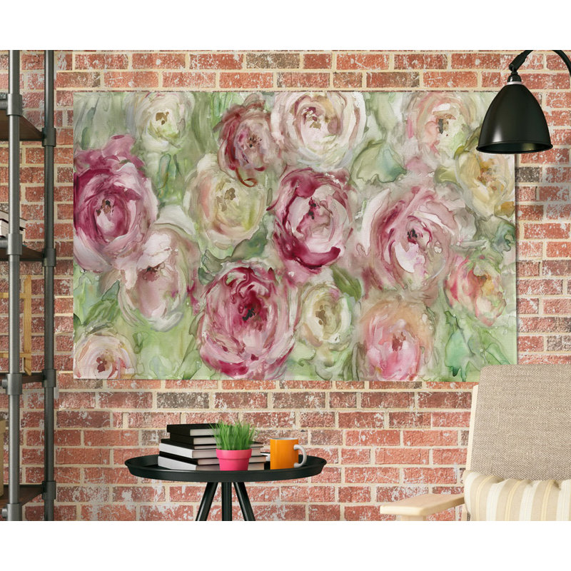 " Climbing Rose ", 24" H x 36" W x 1.5" D, Wrapped Canvas