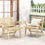2 chaises d'extérieur en bois avec doublure - brun style transitionnel 2 et