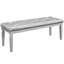 Banc de chambre à coucher en argent avec coussin en mousse et siège rembourré en similicuir