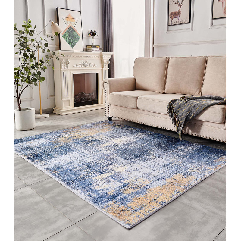 Collection Abstract Design Machine Washable Super Soft Area Rug, Rectangle 2' x 3'