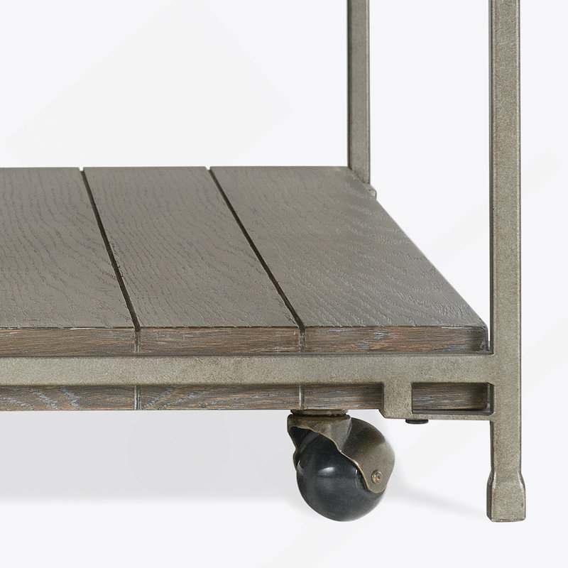 Table basse rectangulaire avec plateau en bois manufacturé et tablette