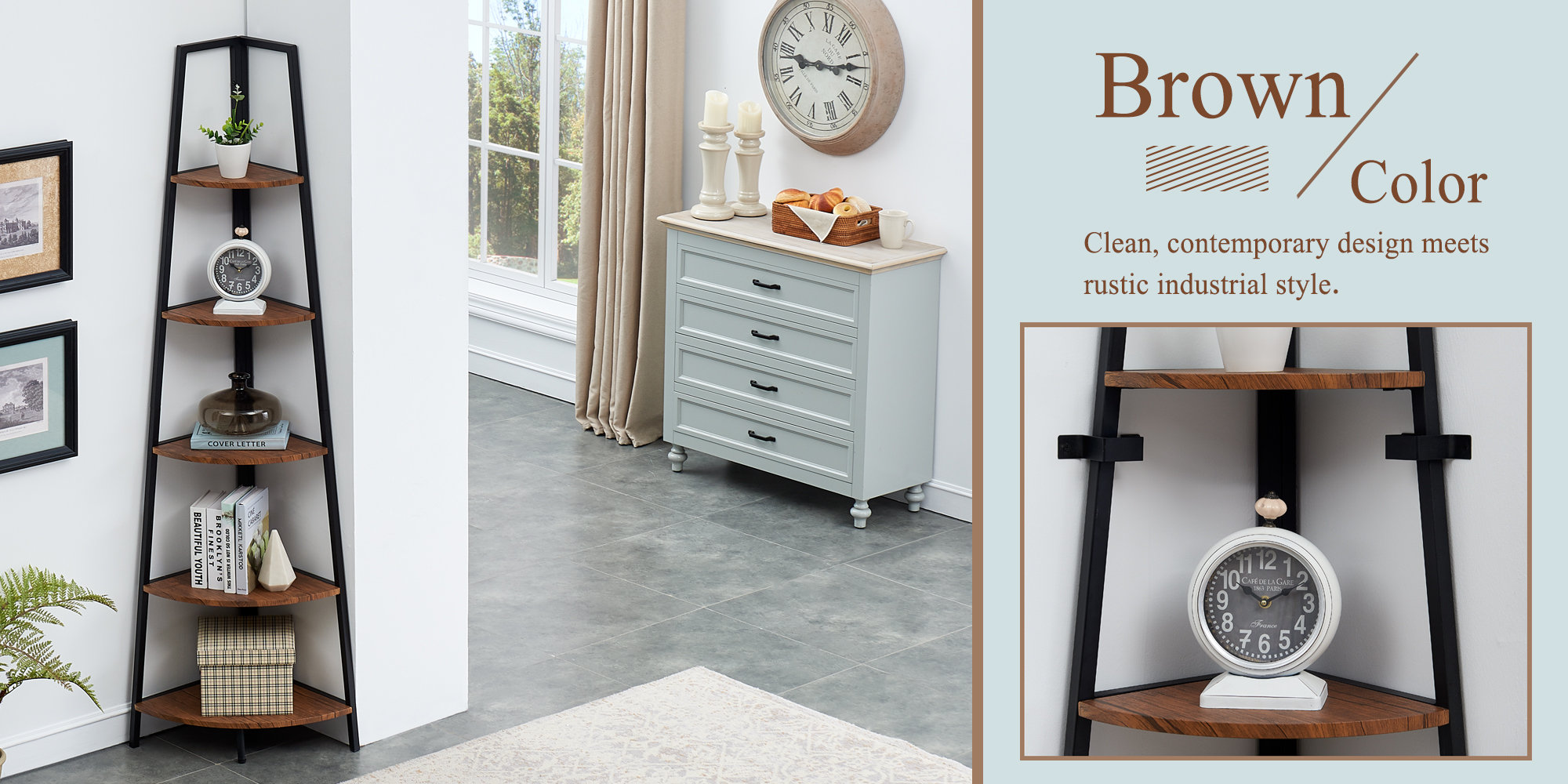 Union Rustic Mel Corner Bookcase & Reviews Wayfair Canada