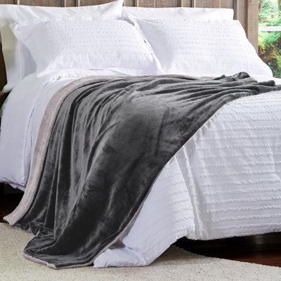 LHC Plush Oversized Sherpa Solid Colour Blanket- Machine Washable
