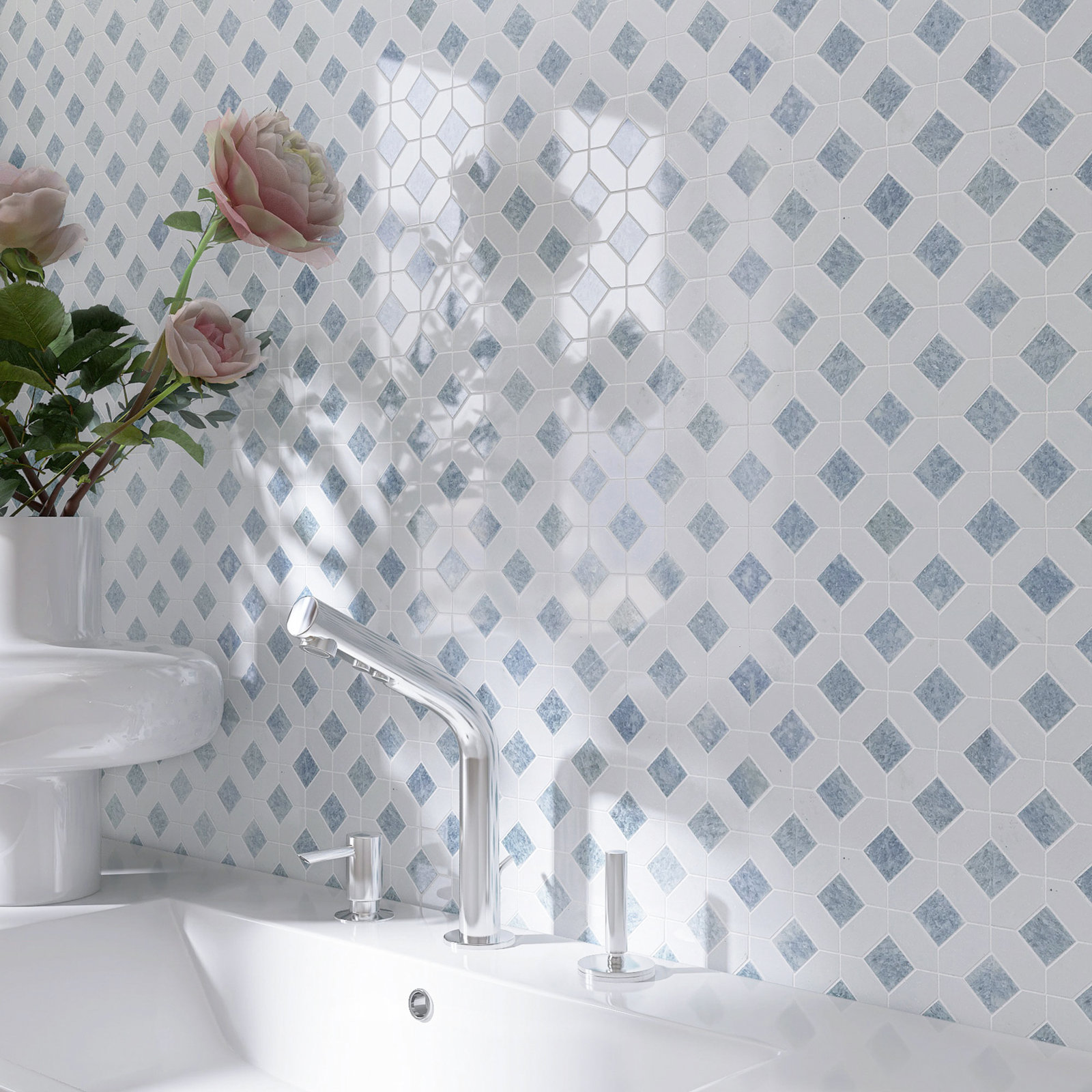 Natural 2" x 2" Marble Mosaic Tile