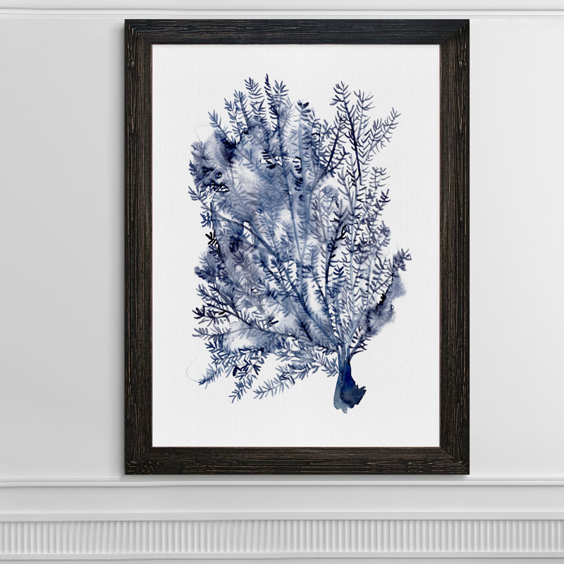 «Seaweed Under Water II», reproduction sur verre encadrée, H 28 po x l 38 po x 1,25 po, Encadré toile ébène