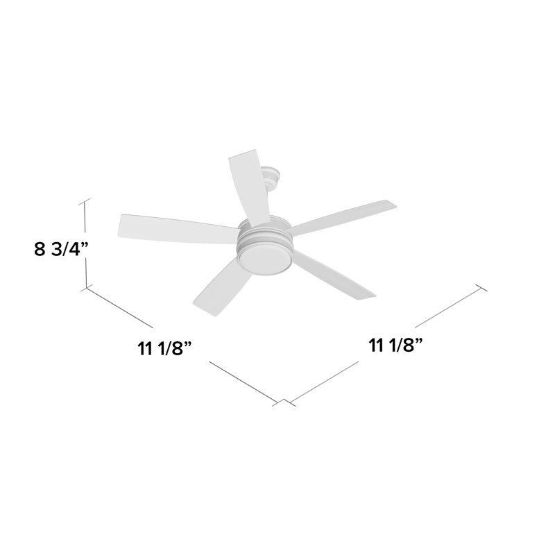 52'' Ceiling Fan with LED Lights, Satin Brass with Flat Black/Mesquite Blades