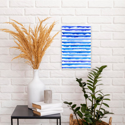 Vagues abstraites sereines, océan contemporain, art mural d'été