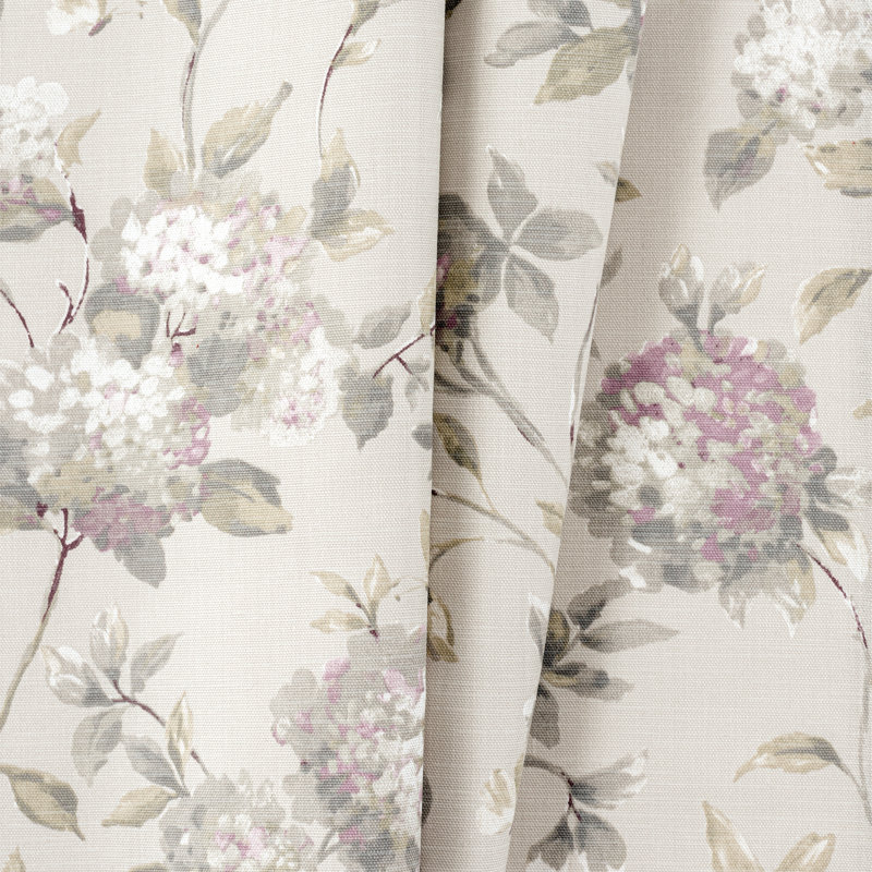 Erie Floral Semi-Sheer Cotton Blend Rod Pocket Curtain Panel, Lilac, 41" W x 84" L