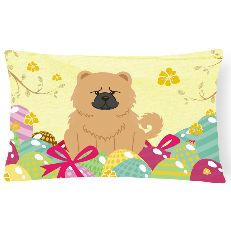 Coussin lombaire chow chow pâques œufs, Crème
