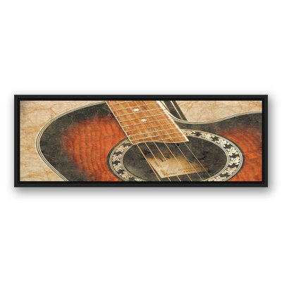 Guitare rétro encadrée sur toile