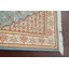 Tapis bleu en laine noué à la main de conception unique 3 pi 1 po x 5 pi 5 po