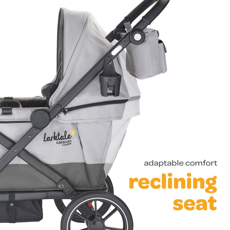 Poussette compacte 2 places Larktale Caravan Coupe V2, gris