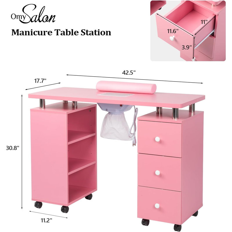 Organisateur de maquillage en bois Kylan, Rose