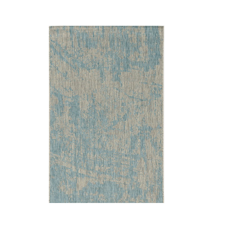 Tapis abstrait bleu sarcelle 3 pi x 4 pi Marauder