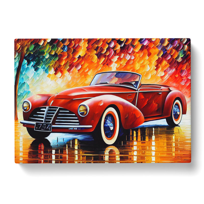 Painted Classic Car Vol.2 Abstract - Wrapped Canvas Painting, 50cm H x 76cm W x 3cm D