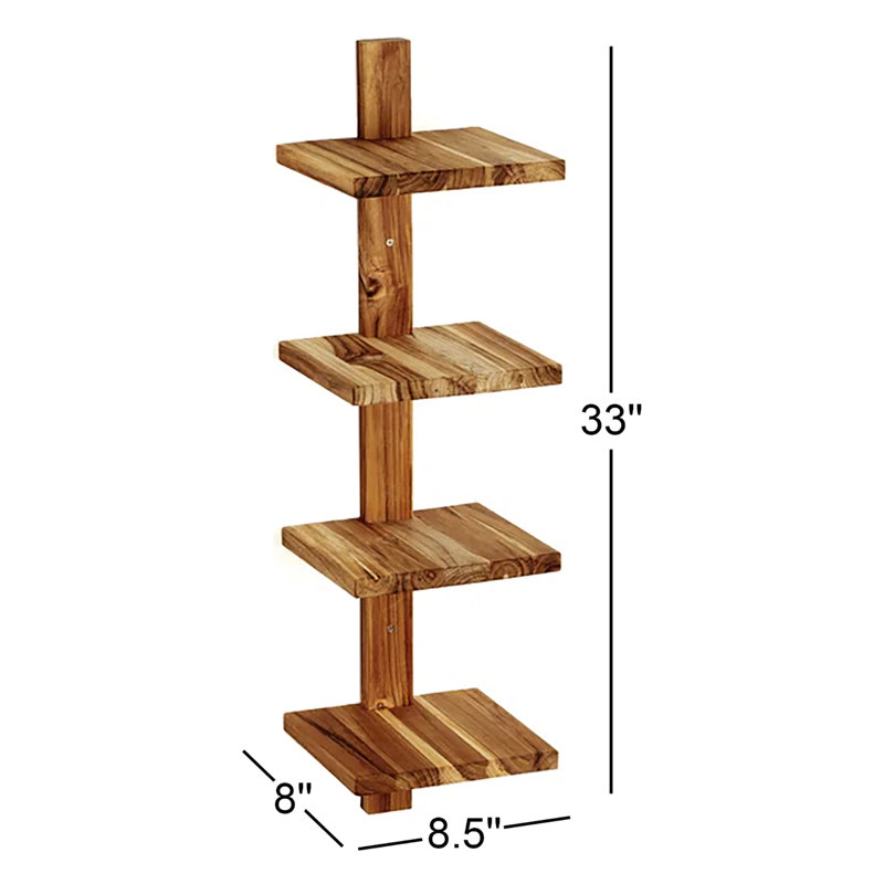 Tablette en bois de teck massif 4 pièces Loredana