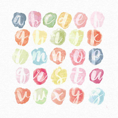 " Watercolor Alphabet " by Sarah Adams Painting Print