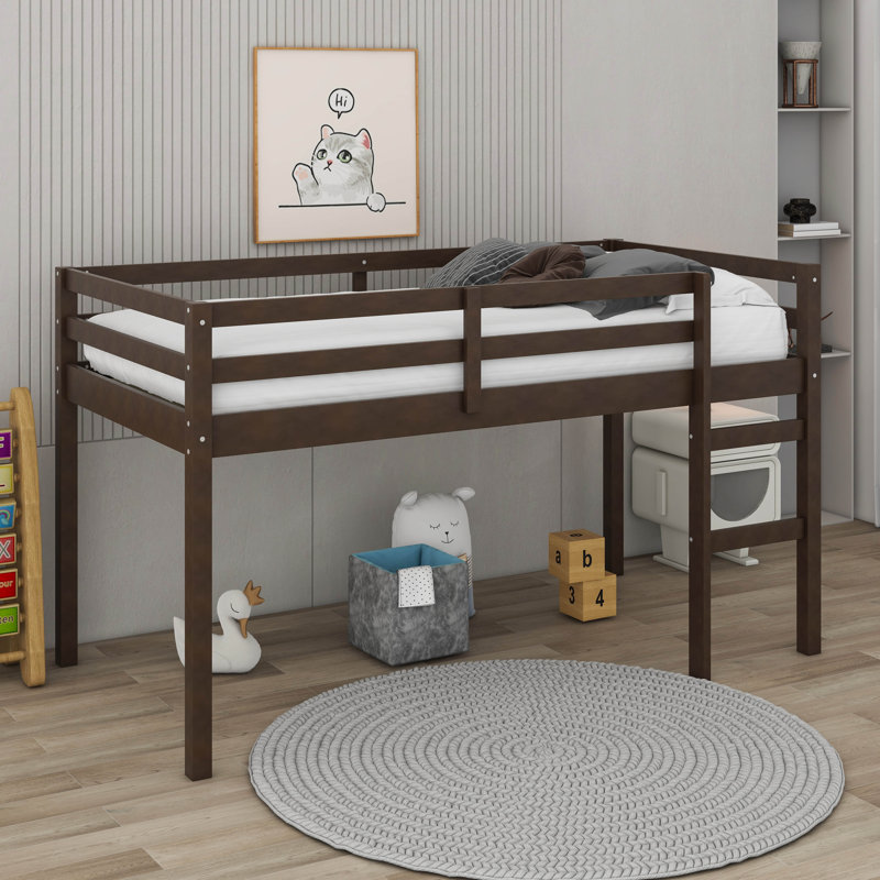 Twin Loft Bed With Ladder, Espresso