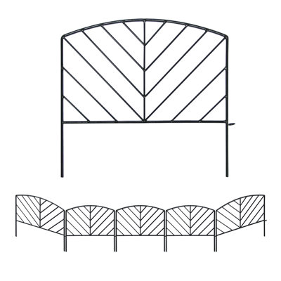 17'' H x 19'' W Metal Fencing Decorative Garden Fence Dog Fence (Set of 5)