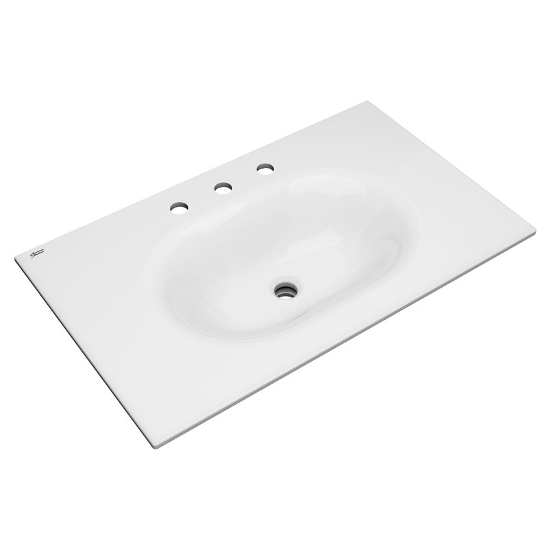 Studio S 33-Inch White Ceramic Rectangular Drop-In Bathroom Sink