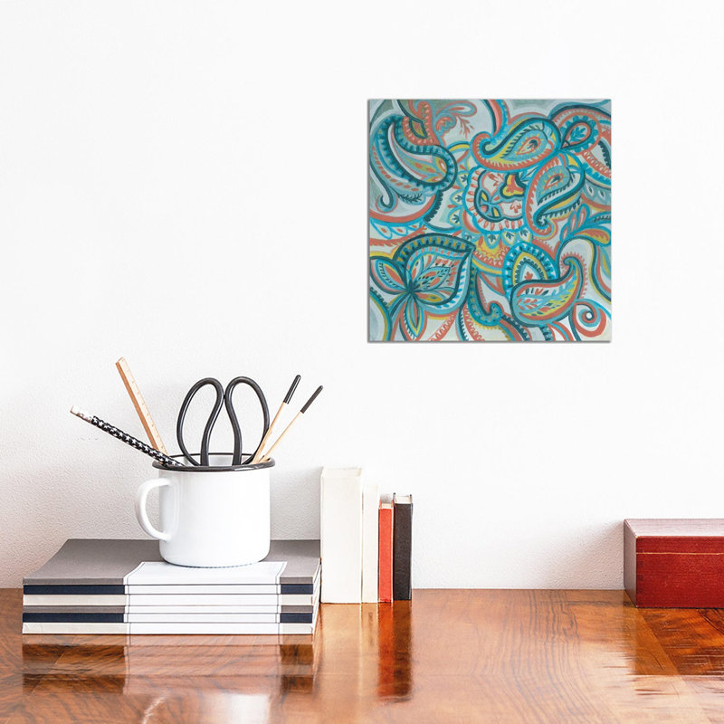 Emerald Paisley I by Silvia Vassileva - Wrapped Canvas Gallery-Wrapped Canvas Giclée, 30.48 cm H x 30.48 cm W