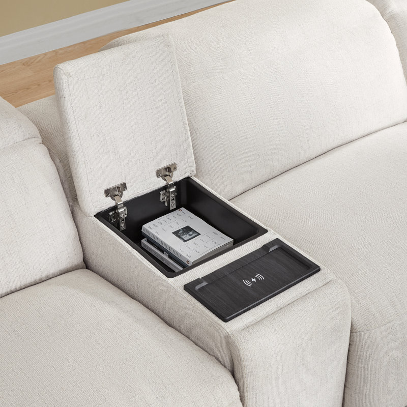 12.99'' Wide Upholstered Reclining Sofa With Console