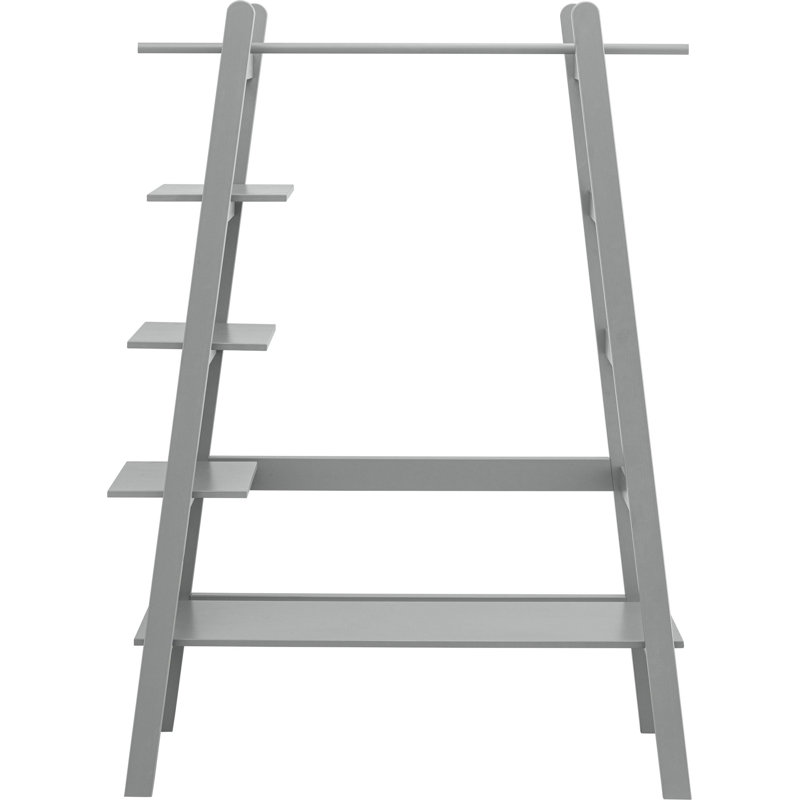 Elmor Solid Wood Freestanding 1 - Hook Wardrobe Stand, Gray