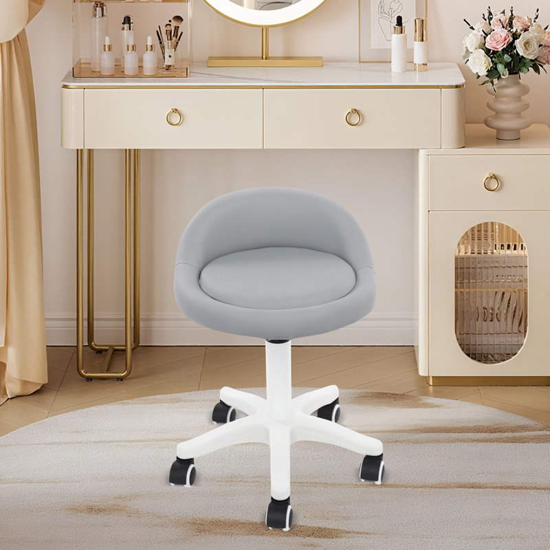 Tabouret de bureau réglable à roulettes, Gris