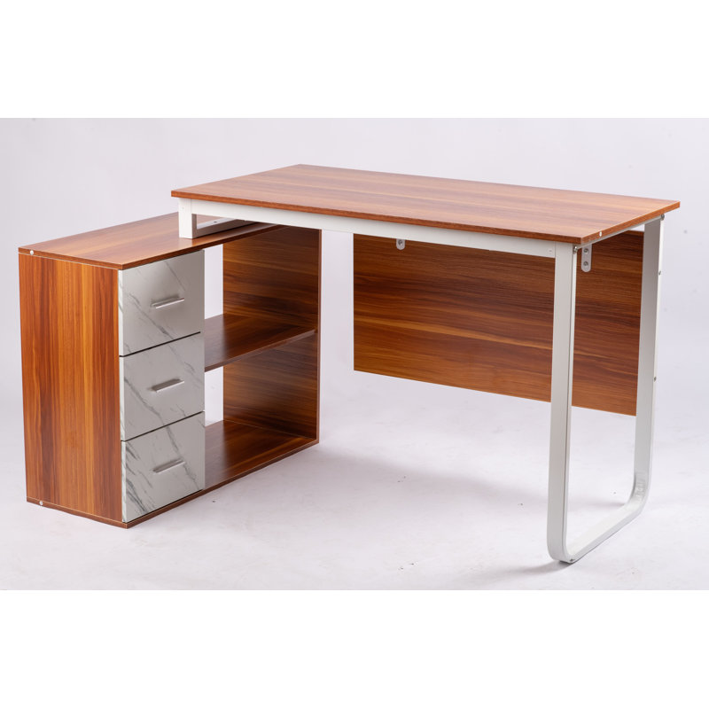 Bureau en L moderne pour tâches multiples, Chêne foncé