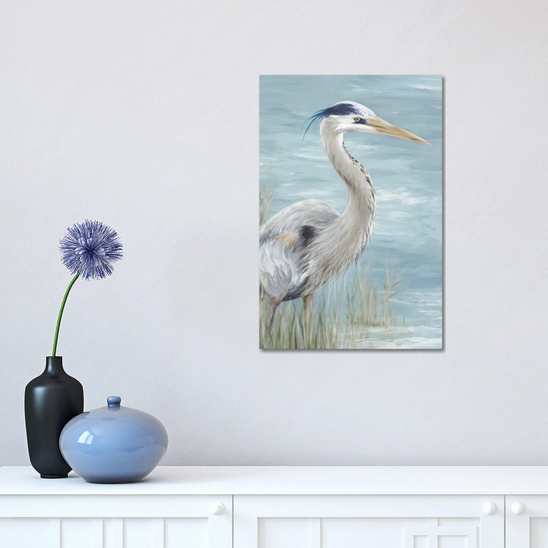 Great Blue Heron Gaze - Painting on Canvas, 66.04 cm H x 45.72 cm W x 3.175 cm D, Wrapped Canvas