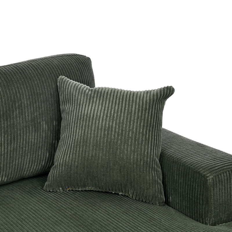 Canapé modulaire rembourré 3 pièces Loette, Vert foncé incorrect