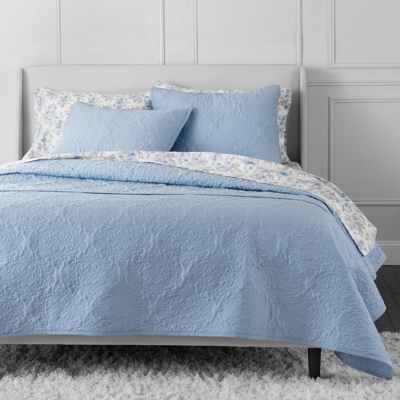 Ensemble de courtepointe standard en coton 200 pièces 3 pièces, Très grand lit + 2 très grandes taies décorativ, Blanc