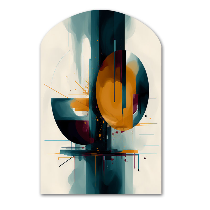 The Geometry Of Light III - Arch Abstract Geometric Metal Wall Art, Asymmetrical Metal Wall Sculpture Print
