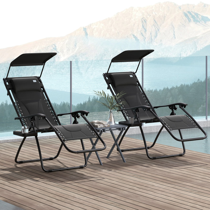 Outdoor Lounge Chair, Black