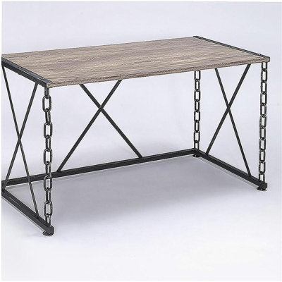 Chêne rustique et table rectangulaire rétro noire