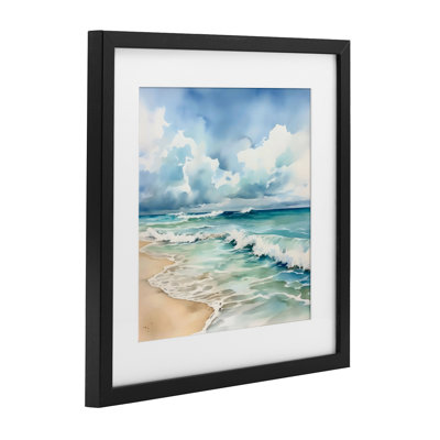 Impression encadrée sous verre Sun Bleached Serene Coast, design par LSR Design Studio