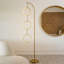 74" Modern Industrial Arched LED Floor Lamp with Gold Brass Finish, Hanging Ring Lights, and Built-In 3-Way Dimmer, Integrated Lighting-105643822