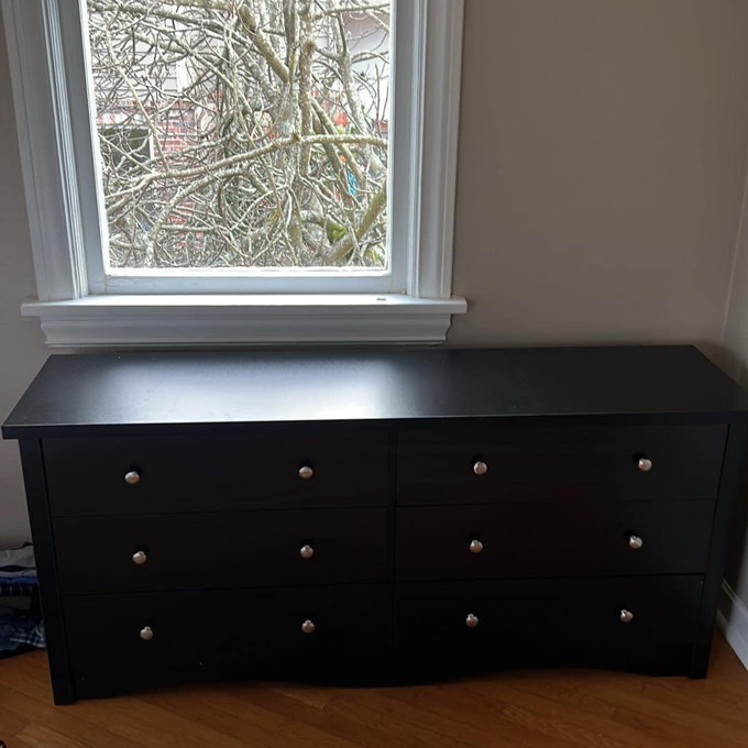 Ebern Designs 6 Drawer Double Dresser, Wide Wood Chest Of Drawers Storage  Tower Storage for Living Room Bedroom & Reviews | Wayfair