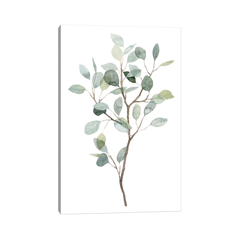 «Seaglass Eucalyptus I» par Grace Popp - peinture sur toile tendue, H 18 po x l 12 po x 1,5 po